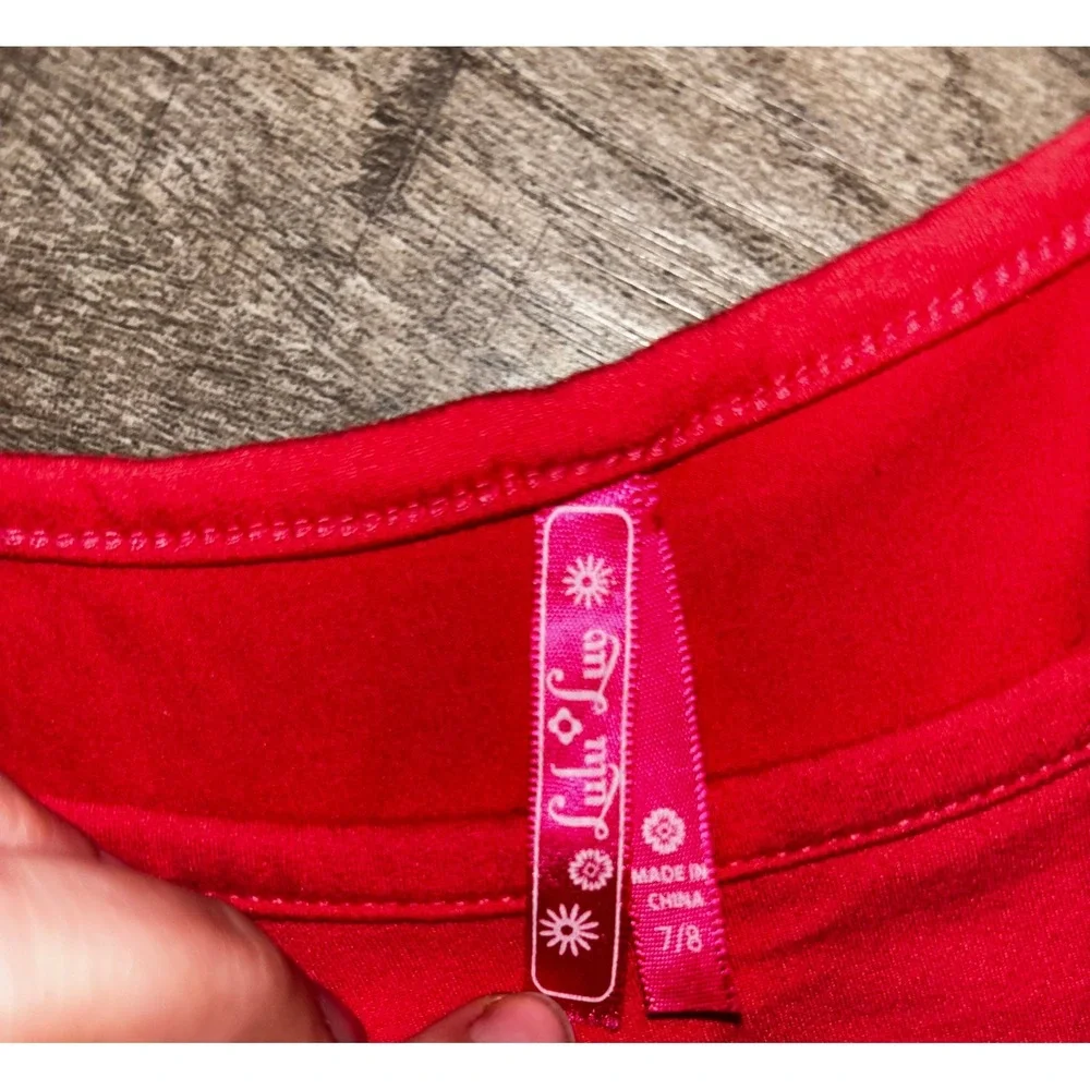 Lulu Luv Girls Red Long Sleeve Top Shirt‎ Size 7/8 LAT1250GST72